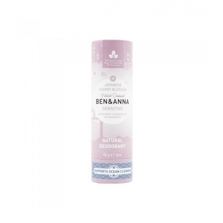 BEN&ANNA Naturalny dezodorant bez sody JAPANESE CHERRY BLOSSOM sztyft kartonowy SENSITIVE 60g